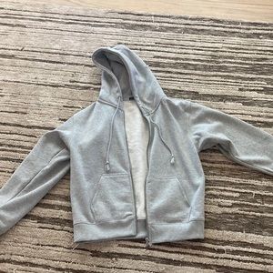 Gray zip up